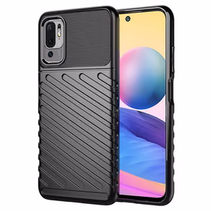 Thunder Case Paindlik ja vastupidav TPU ümbris Xiaomi Redmi Note 10 5G / Poco M3 Pro jaoks must