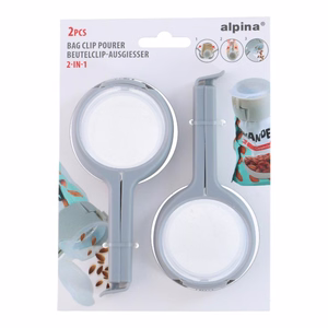 Alpina 2-in-1 toidukottide sulgemisklambrid valamistilaga, 2 tk