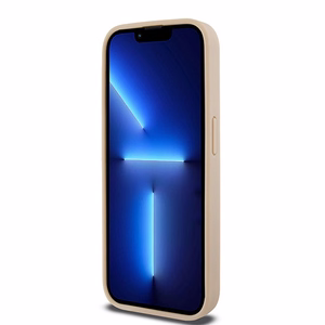 DKNY Leather Checkered Mono Pattern & Printed Stripes ümbris jaoks iPhone 15 Pro Max - roosa