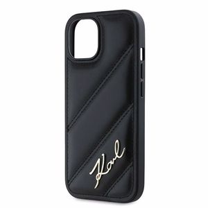Karl Lagerfeld Diagonal Quilted Script ümbris jaoks iPhone 15 / 14 / 13 - must
