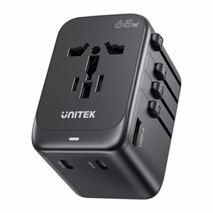 Laadija - Unitek 65W universaalne reisiadapter (P1122ABK01) | 1xUSB-A 3xUSB-C 1xAC