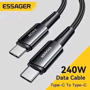 USB kaabel Essager Ultra tumehall Type-C / Type-C 100cm (kuni 240W!!!)