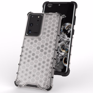 Honeycomb case бронированный чехол с гелевой рамкой для Samsung Galaxy S22 Ultra синий