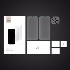 Tech-Protect Supreme Set jaoks iPhone 14 2x Karastatud klaas jaoks display / Karastatud klaas jaoks camera