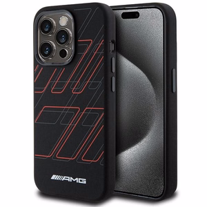 AMG Silicone Large Rhombuses Pattern MagSafe ümbris jaoks iPhone 15 Pro - must