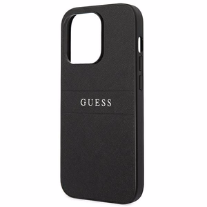 Guess Saffiano rihmaga ümbris iPhone 14 Pro jaoks - must