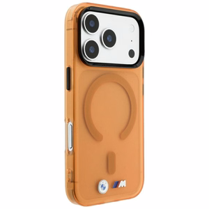 BMW M IML Frosted Metal Logo & Trims MagSafe ümbris mudelile iPhone 17 Pro / 18 Pro – oranž
