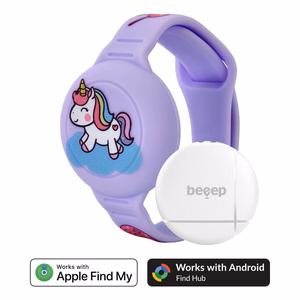 Beeep OneTag otsinguseade laste silikoonkäepaelaga, Unicorn, Apple Find My / Android