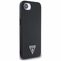 Guess Grained Triangle MagSafe ümbris jaoks iPhone 16e - must