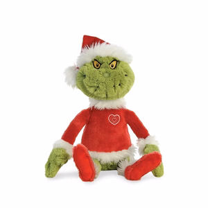 Grinch keskkonnahoidlik jõuluvana kostüümis plüüslelu, 43 cm