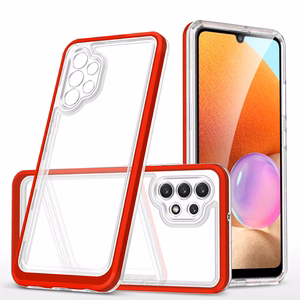 Läbipaistev 3in1 ümbris Samsung Galaxy A72 4G Frame Gel Cover Punane