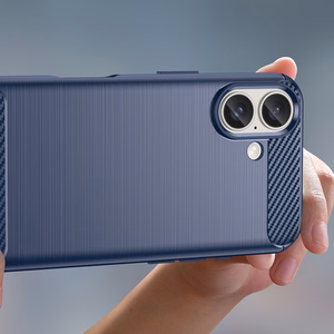 Carbon Ümbris jaoks iPhone 16 Silicone Ümbris - Sinine