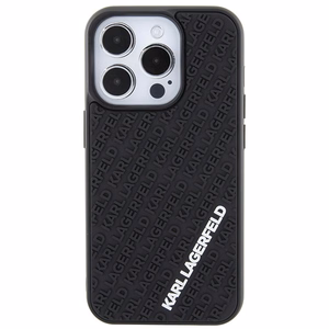 Karl Lagerfeld 3D Rubber Multi Logo ümbris jaoks iPhone 15 Pro - must