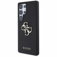 Guess Grained Big 4G Logo Small Classic Logo ümbris jaoks Samsung Galaxy S25 Ultra must