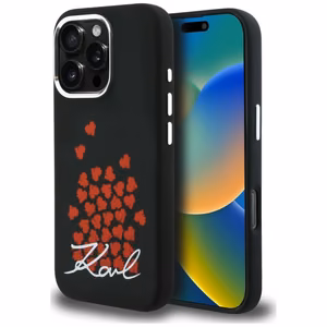 Karl Lagerfeld силиконовый чехол с логотипом сердца MagSafe iPhone 16 Pro Max - черный