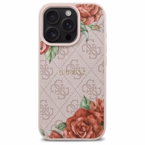 Guess GUHMP16XP4ROPEMCP iPhone 16 Pro Max 6.9" roosa/roosa hardcase 4G Flowers Print MagSafe