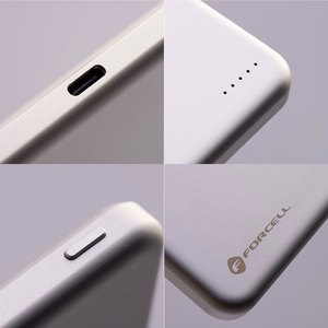 Forcell F-Energy Slim F5K9 akupank, MagSafe'iga ühilduv, 5000 mAh, 15 W, QC 4.0, PD 3.0, Cloud Dancer