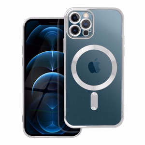 ELECTRO MAG COVER case compatible with MagSafe jaoks IPHONE 12 Pro hõbedane