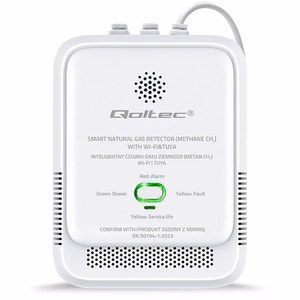 Qoltec 52651 maagaasi lekkeandurit | CH4 detektor | NG | Tuya | Wi-Fi | 85dB alarm | LED