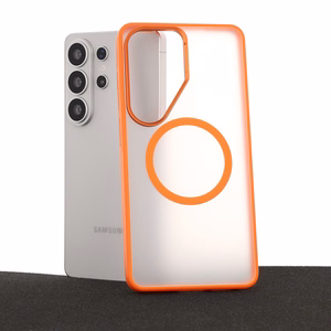 Liavec Soft Ümbris Metal Frame for Samsung Galaxy S26 Ultra oranž