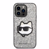 Karl Lagerfeld KLHCP14LG2CPS iPhone 14 Pro 6.1" hõbedane/hõbedane hardcase Glitter Choupette Patch