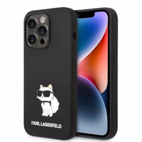 Karl Lagerfeld Silicone Choupette ümbris jaoks iPhone 14 Pro Max - must