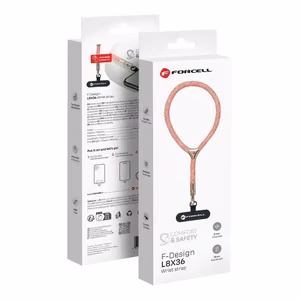 Forcell F-Design L8X36 шнурок на запястье для телефона регулируемой длины (макс. 18см в петле) розово-белый