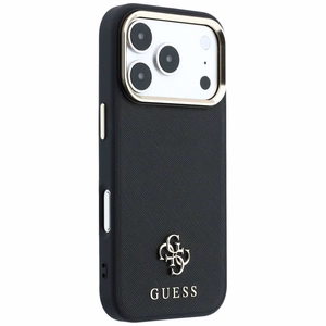Ümbris mudelile IPHONE 18 Pro Max/17 Pro Max ühildub MagSafe'iga (Saffiano Small 4G & Classic Logo) (värv: must)