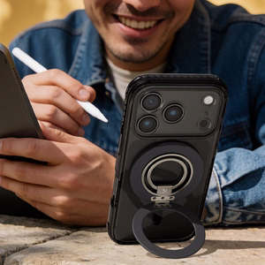 AmazingThing Titan Pro Lens Ring Set ümbris mudelile iPhone 18 Pro, kaamerakaitsega ja magnetrõngaga, ühildub MagSafe'iga – värv: must