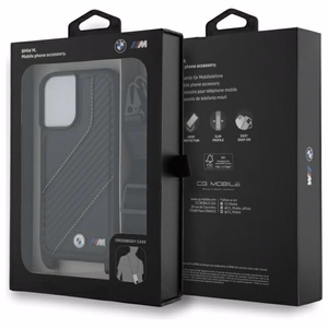 BMW M Edition Carbon Stripe & Strap iPhone 16 Ümbris - must