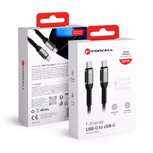 Cable USB C to USB C Forcell F-Energy QC4.0 PD 5A 240W Cafule 2 m C263 black