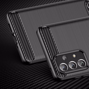 Carbon Case Paindlik TPU kate Samsung Galaxy A73 musta värvi