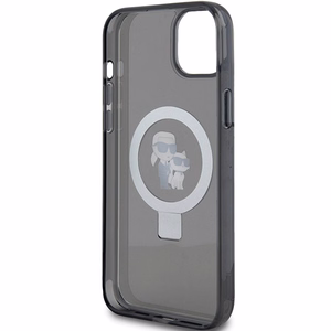Karl Lagerfeld KLHMP15SHMRSKCK iPhone 15 6.1" чёрный/чёрный жёсткий чехол Ring Stand Karl&Choupette MagSafe