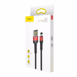 Baseus Cafule Double-sided USB Lightning Cable 2,4A 1m (Must+Punane)