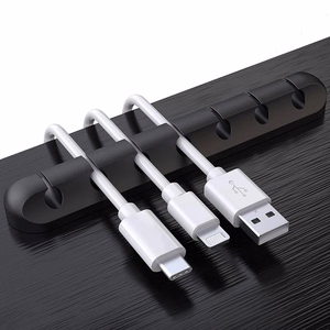 Blue Star PJ-OCZ8 silicone self-adhesive organizer for 7 cables - black (1 pc.)