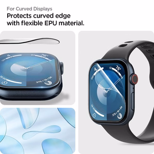 Spigen Elite Shield ”EZ FIT” Hübriidklaas 2-PACK jaoks Apple Watch 10 (42MM) - Clear