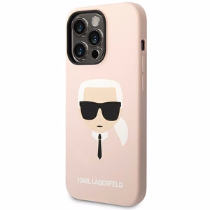 Karl Lagerfeld KLHCP14XSLKHLP iPhone 14 Pro Max 6.7" жёсткий чехол розовый/розовый Silicone Karl`s Head