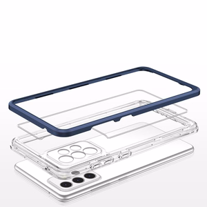 Läbipaistev 3in1 ümbris Samsung Galaxy A73 raamkate geel sinine