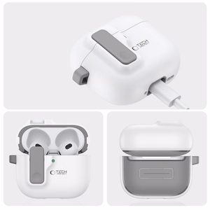 Tech-Protect Slim Hook Ümbris jaoks AirPods 4 - valge