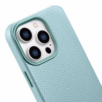 iCarer Litchi Premium nahkkott iPhone 14 Pro Max magnetiline nahkkott MagSafe rohelisega (WMI14220712-GN)