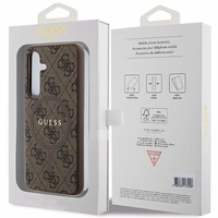 Guess 4G Collection Leather Metal Logo MagSafe Ümbris jaoks Samsung Galaxy S24 - Brown