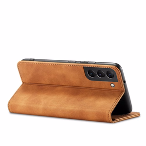 Magnet Fancy Ümbris jaoks Samsung Galaxy S23+ flip cover wallet stand brown
