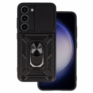 Slide Camera Armor Ümbris jaoks Samsung Galaxy S23 Plus Must