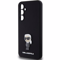 Karl Lagerfeld Silicone Ikonik Metal Pin ümbris jaoks Samsung Galaxy S23 FE - must