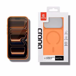 Crong Hybrid Matte Magnetic MagSafe ümbris seadmele iPhone 17 Pro, oranž