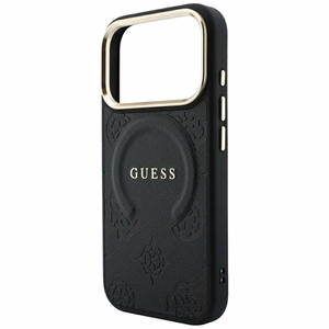 Ümbris mudelile IPHONE 18 Pro/17 Pro ühildub MagSafe'iga (Saffiano Peony Ring) (värv: must)