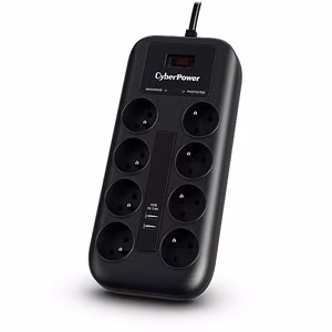 CyberPower Tracer III P0820SUF0-FR – ülepingekaitsega pikendusjuhe, 8 pistikupesa, 200–250 V, 1,8 m, must