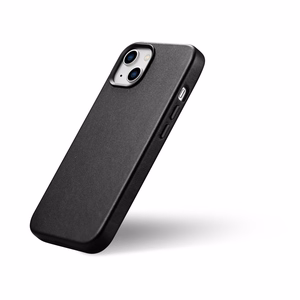 iCarer Case nahast ümbris iPhone 14 Plus'ile ehtne nahast ümbris must (ühildub MagSafe'iga)
