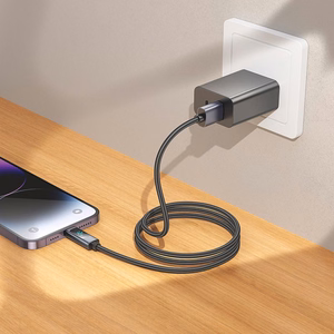 Кабель USB A to Lightning Hoco 2,4A с дисплеем 1 м X112 чёрный