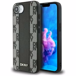DKNY Leather Checkered Mono Pattern MagSafe iPhone 16e Ümbris - Must